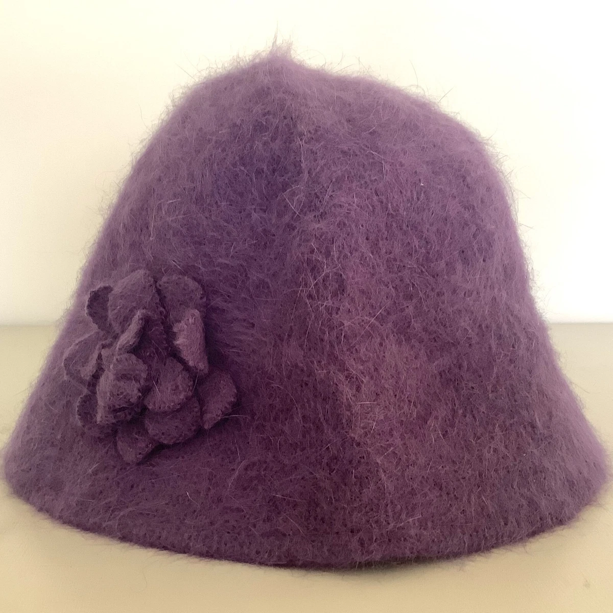 Vintage Laura Ashley Purple 100% Wool Felt Wide-Brim Hat with Bow Accent Enhance Your Beauty! Purple Wool Hat - Authentic Spanish  main image 3