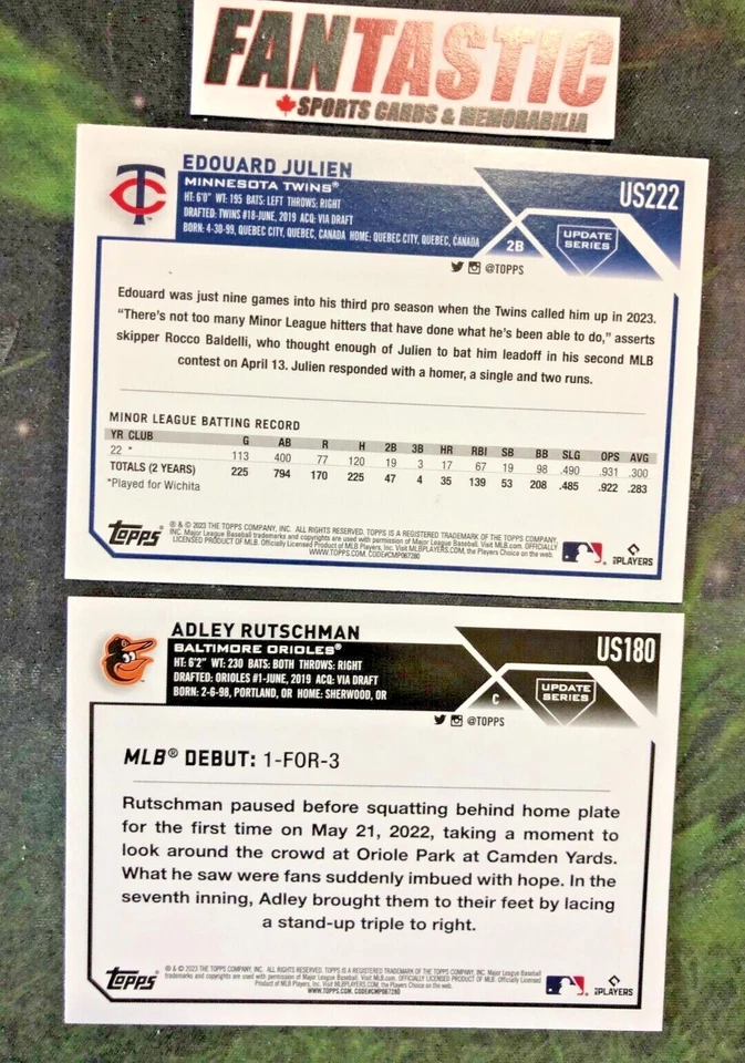 2023 Topps Update Series Base Card YOU PICK US1 - US250 - Image 2 of 2