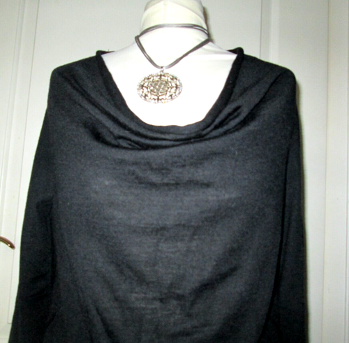 jerseykleid hängerchen zart langarm wasserfall ausschn. PART TWO 38-40 S schwarz - Bild 2 von 12