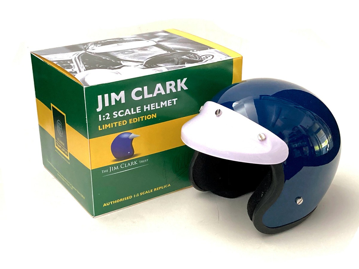 Jim Clark 1:2 scale helmet. Jim Clark Trust. Classic Team Lotus