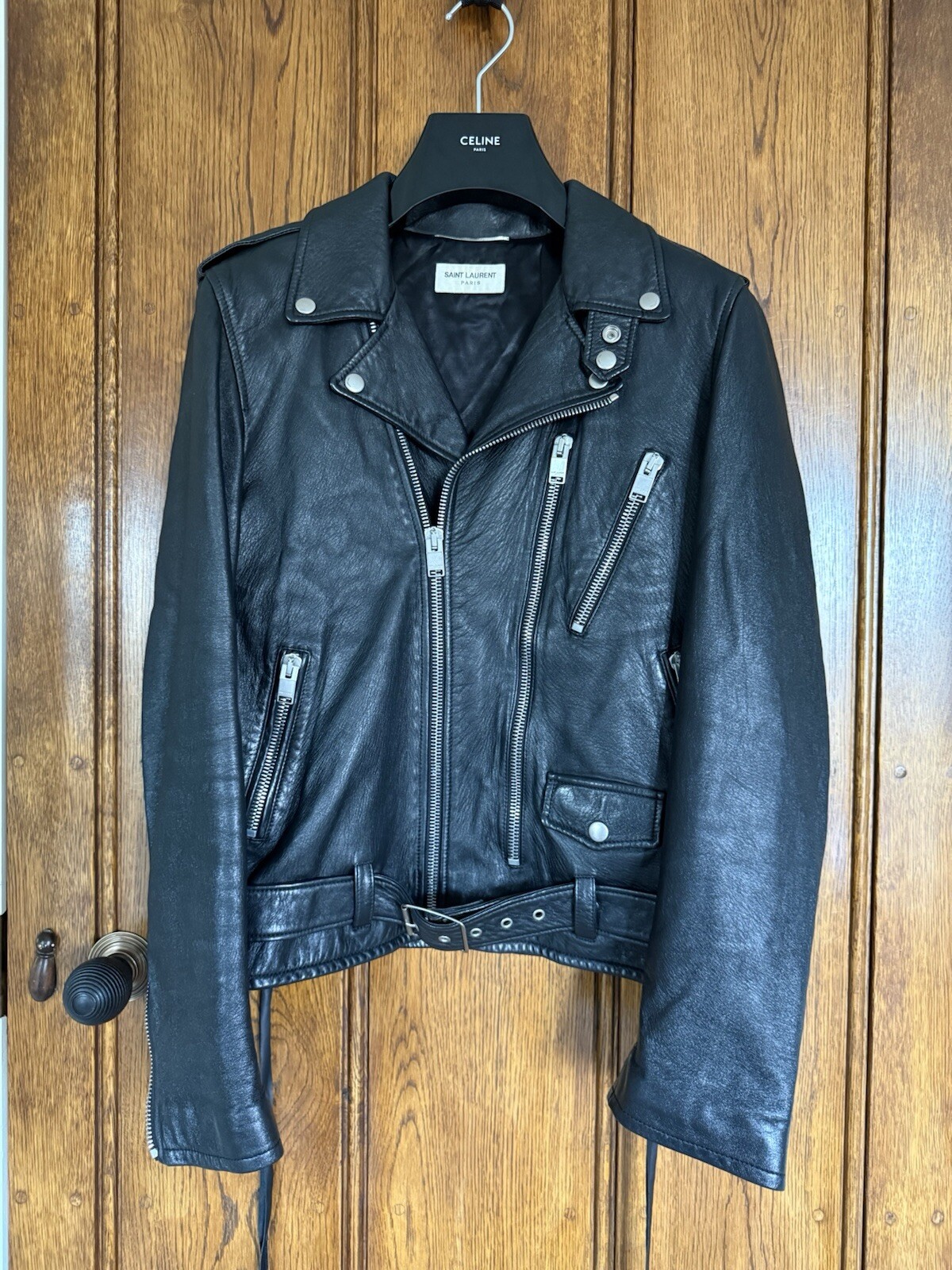 Giacca da motociclista Saint Laurent Bloodluster in pelle 46