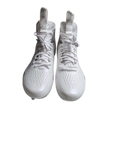 Size 9.5 Under Armour UA Spotlight Lux White Men's Football Cleats 3025082-100 - Picture 2 of 5