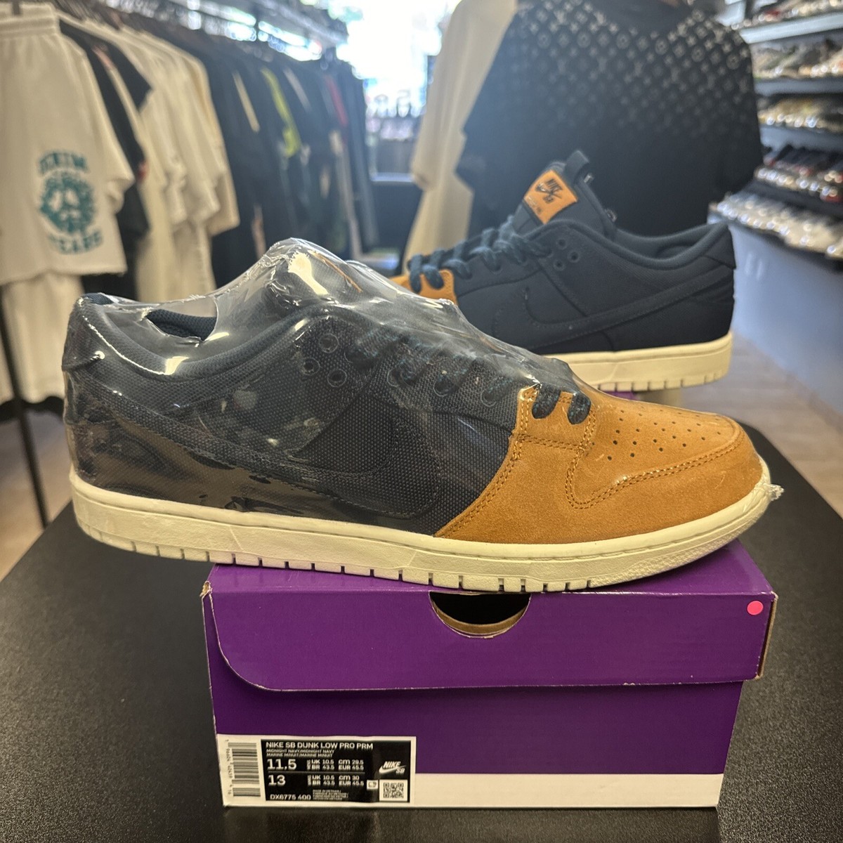 New Nike SB Dunk Low Pro PRM Backpack Midnight Navy Ochre DX6775 