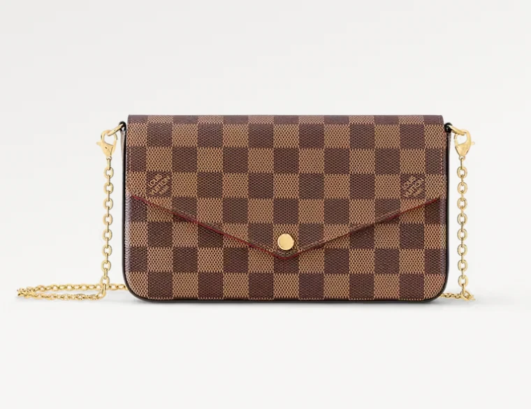 LOUIS VUITTON Pochette Felicie Damier Ebene Crossbody Bag-US