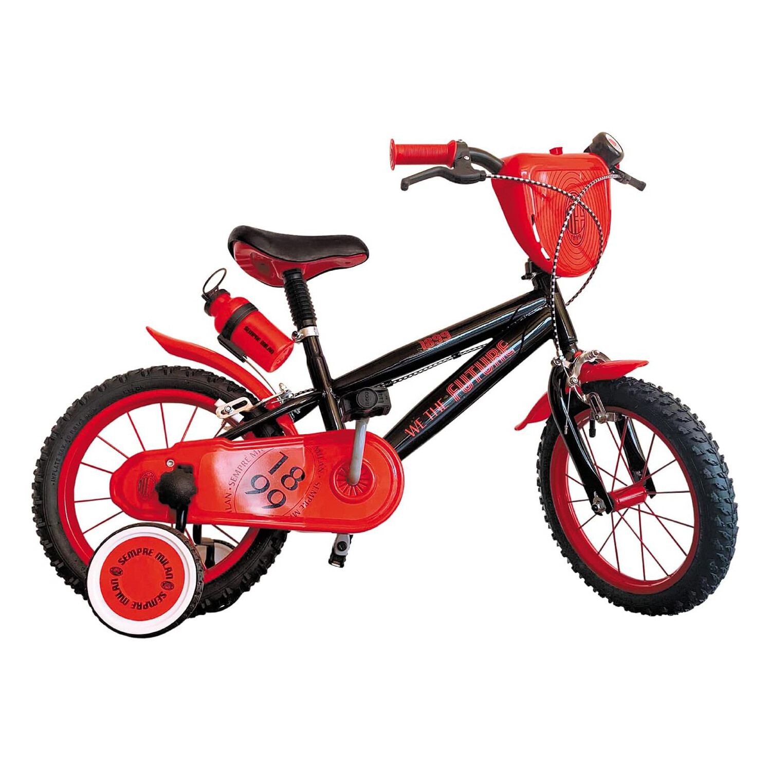 Bicicletta Bambino 14" Milan, Rosso Nero MILAN - X50933 GIODICART