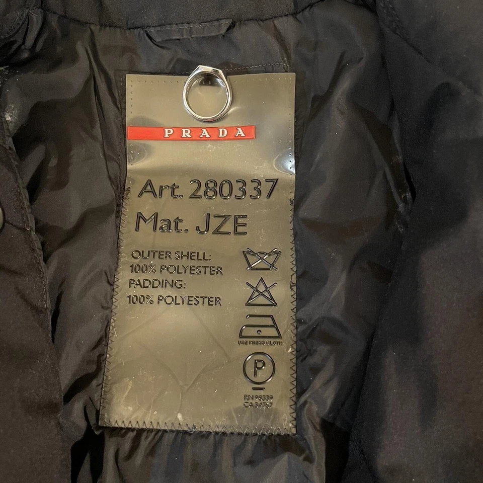 Prada Gore-Tex Black Asymmetrical Zip Trench Coat Women's Medium / Men's Small - Image 3 of 4