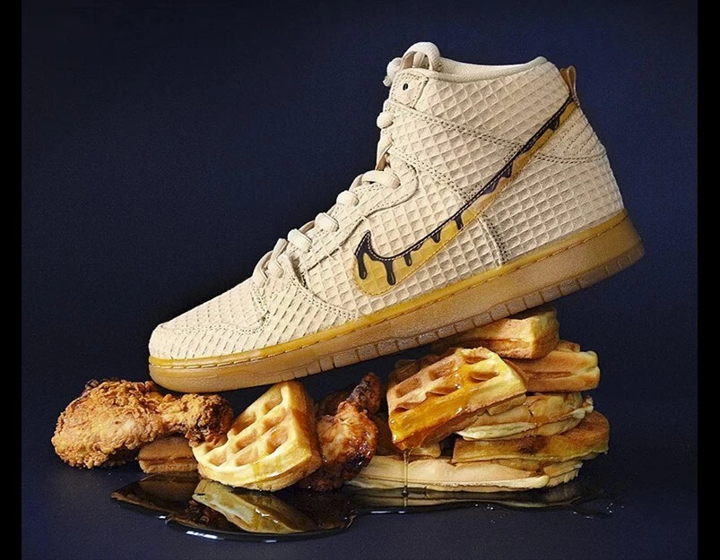 Rare Nike SB Dunk High Chicken And Waffle Premium Hemp Shoe 313171