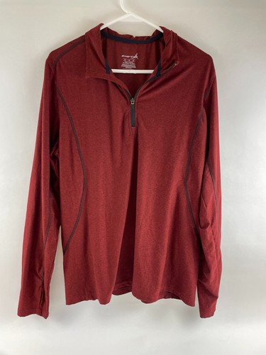 Exertek Shirt Men's Size M Maroon Activewear 1/4 Zip Long Sleeve Thumb Holes - Picture 1 of 11
