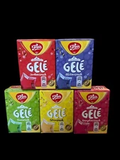 Jelly from Freia, Norway. Five flavors. For desserts and cakes, 5 x 125 g. boxes