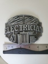 Large Vintage Electrician Belt Buckle Medallion - weld onto toolbox Nice gift