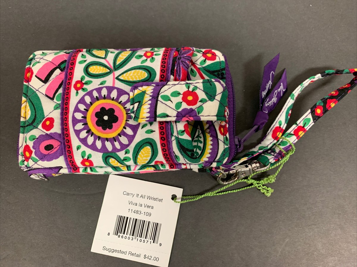 Vera Bradley Viva La Vera Carry it All Wristlet Wallet Phone Card