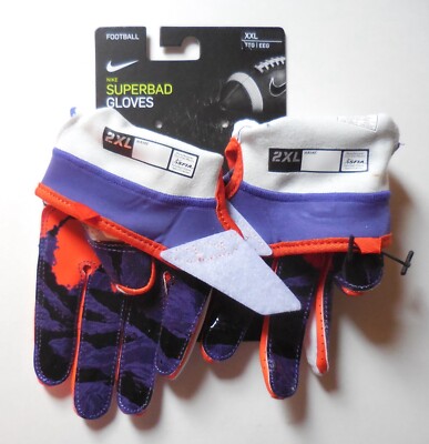 Nike Superbad 4.5 American Football Gloves NCAA Clemson Men XXL | eBay