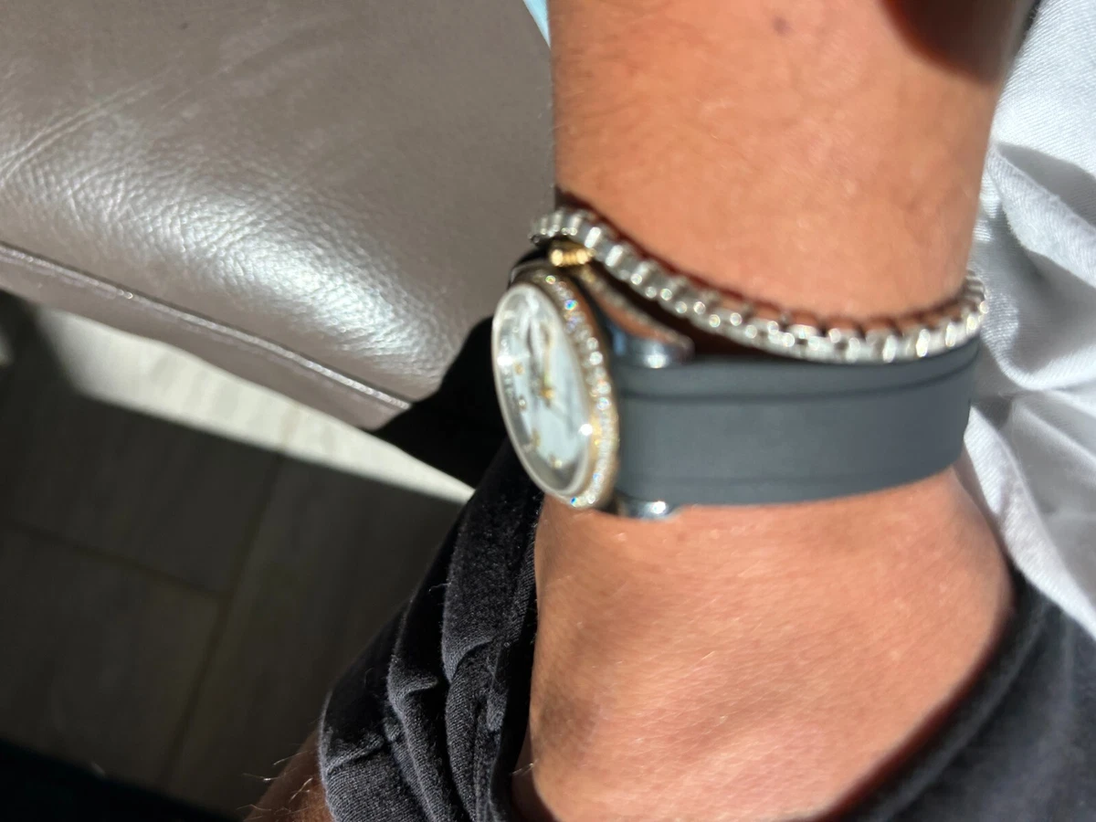 20mm BLACK Vulcanized Caoutchouc rubber Strap Rolex DATEJUST eBay