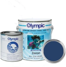 Olympic Zeron Pool Paint Viking Blue 1 Gal Two Part Epoxy One-Coat for All Pools