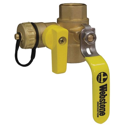 WEBSTONE 40612 Brass w/Drain,3-Way,IPSxHose,1/2 in 40L210