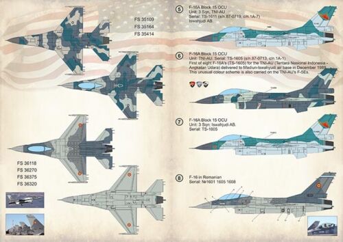Print Scale 72-364 - 1/72 F-16 Fighting Falcon, Wet Decal für Modellflugzeuge - Bild 3 von 24