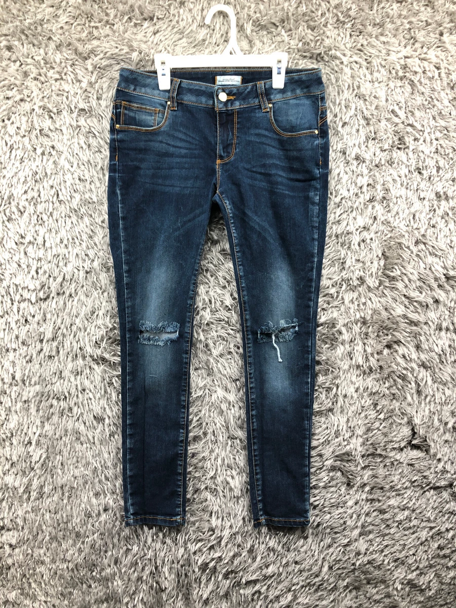 Goga Skinny Jeans Size 11 Juniors Mid Rise Dark Wash Blue Denim