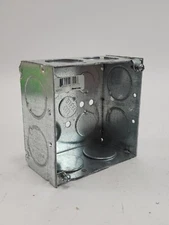 12pcs. Steel City 52171-1 4 Square J-box with 1" KO's & Ground Bump.