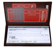 Burgundy Genuine Leather Plain Checkbook Cover Long Men Lady Wallet