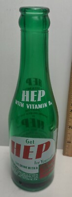 1947 Get HEP Painted Label Soda Bottle Red Rock Beverage Bay City MI 7 Oz. ACL