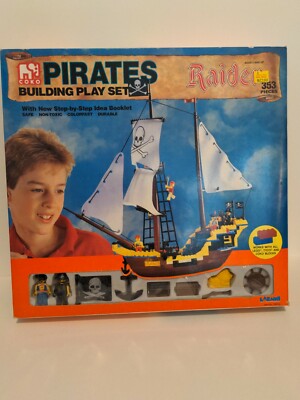RARE Vintage Larami Coko Pirates Building Play Set 353 pcs, Raiders NIB 7820-0