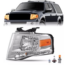 Leftdriver Side Chrome Headlight Halogen Lamp For Ford Expedition 2007-2014 New Leftdriver Side Chrome Headlight Halogen Lamp For Ford Expedition 2007-2014 New