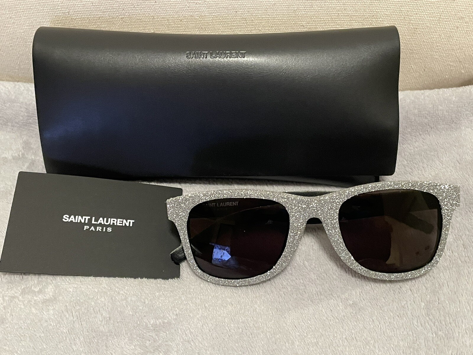 NUOVI occhiali da sole Saint Laurent 50 mm glitter quadrati vendita al dettaglio $1015