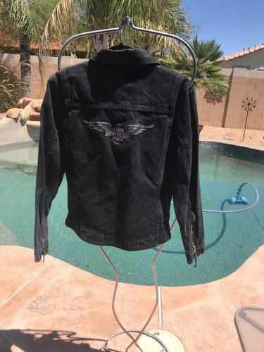 Harley Davidson Black Jean Denim Jacket 