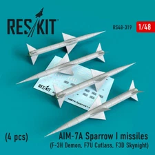 1/48 ResKit RS48-0319 AIM-7A Sparrow I missiles (4pcs) (F-3H Demon, F7U Cutlass