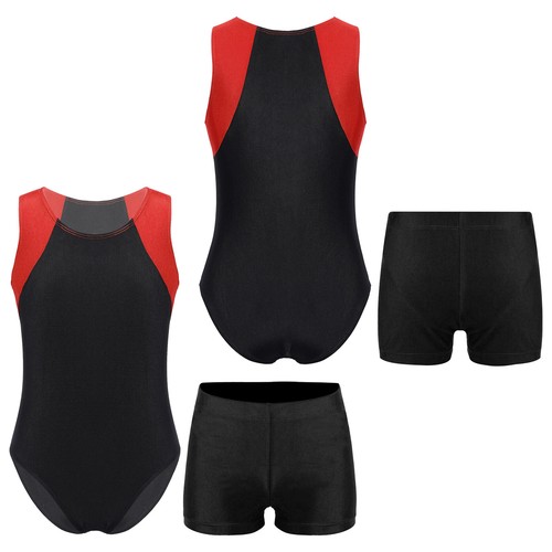 UK Boys Girls Gymnastics Leotard with Shorts Tumbling Dance Unitard Dancewear - Picture 34 of 53