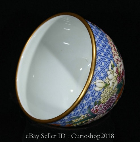 Tarro de maceta con patrón de flores de porcelana dorado color esmalte marcado Qing Yongzheng de 3,6" - Imagen 8 de 9