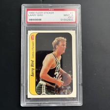 1986-87 Fleer Sticker Set-Break #  2 Larry Bird PSA 9 MINT