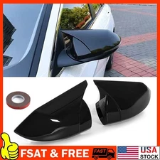 Fits 21~2025 Hyundai Elantra 4DR Gloss Black ABS Rear View Side Mirror Cover Cap