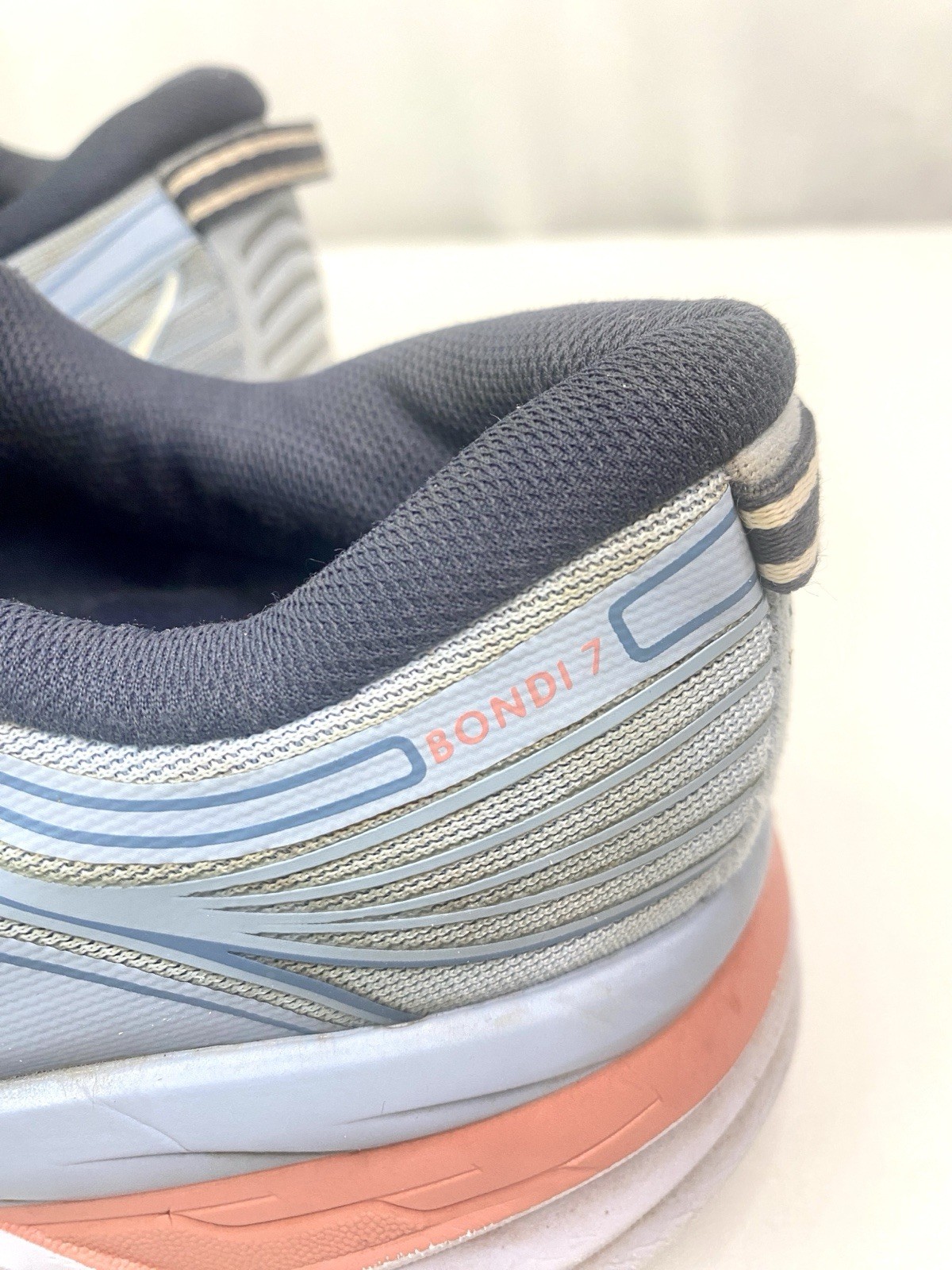 HOKA ONE Womens Size 8 Wide Blue Orange Bondi 7 Running Shoes Sneaker Cushioned thumbnail 13