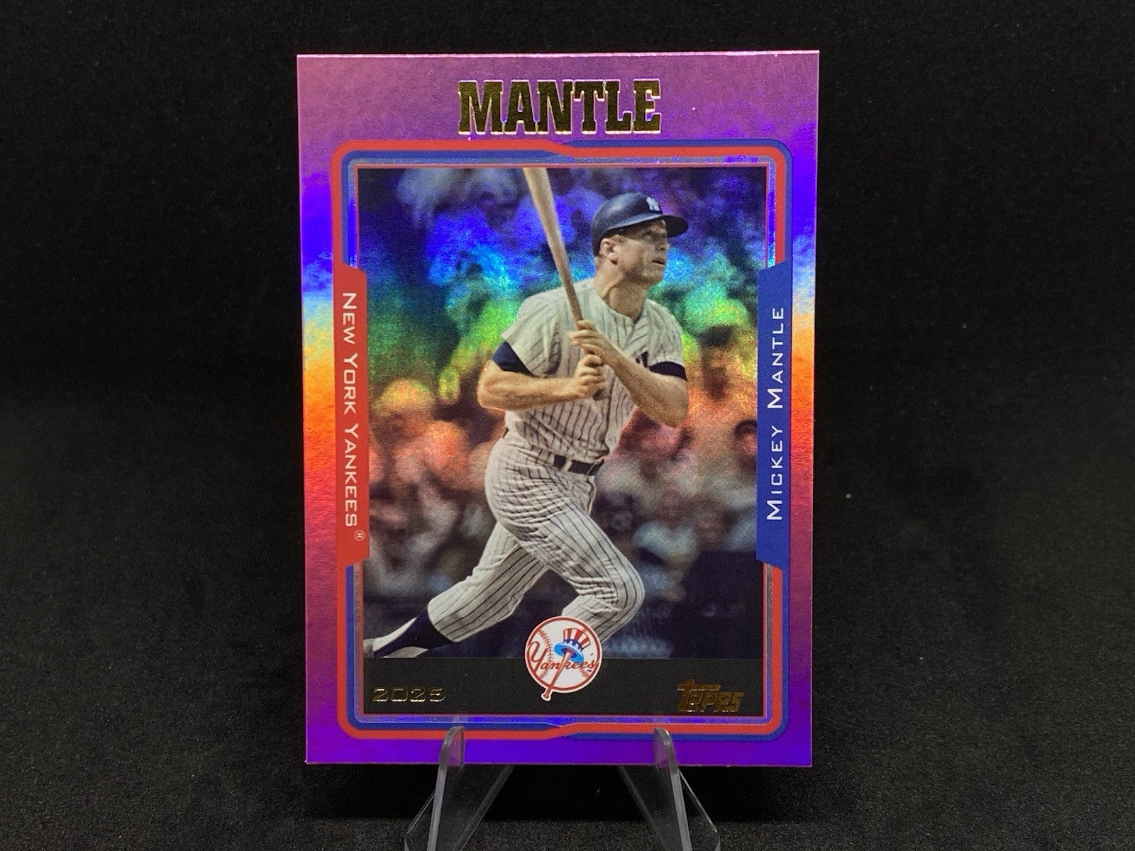 2025 Topps Archives - 2005 Topps Mickey Mantle #252 Pink Foilboard