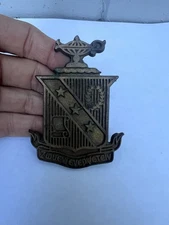 Vtg UNIVERSITY SOCIAL FRATERNITY BRONZE CREST School Coat Of Arms