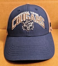 BYU Brigham Young Cougars Blue/Tan Baseball Hat Cap Hook Loop Adjustable Russell