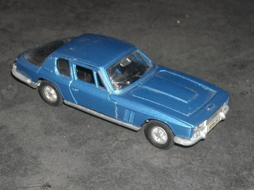 Vintage Dinky Blue 188 Jensen FF Car Black Interior Cast Hubs 1970