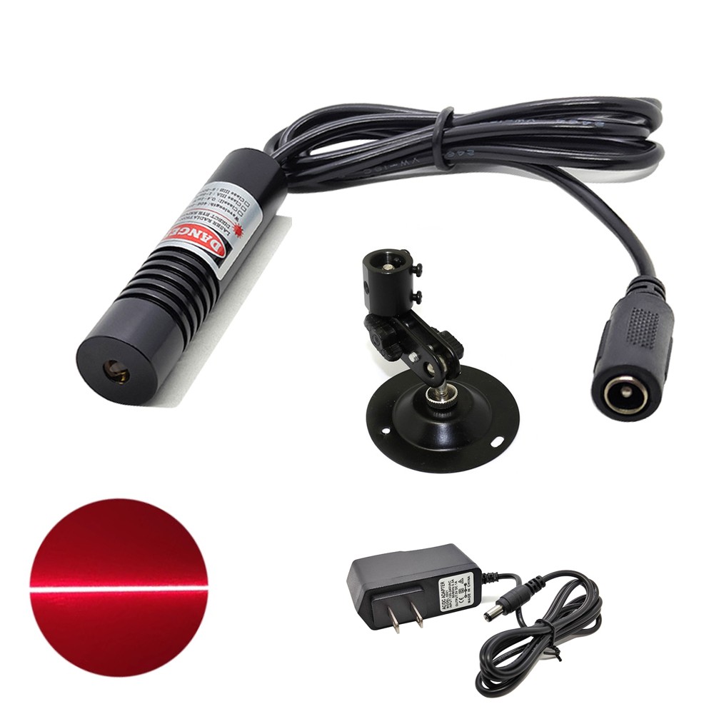 635nm Line Red Light Fixed Focus Laser Module Locator w / Power Supply + Bracket