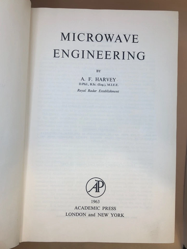Microwave Engineering by Harvey 1963 OLD VINTAGE ELECTRICAL PHYSICS XLIB - Image 3 of 4