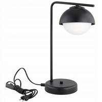 Tischlampe Glas Schwarz Metall BüRo E27 H:38 Cm Modern Tischleuchte Schlafzimmer