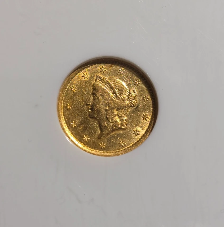 Dólar de oro Liberty 1852-O Nueva Orleans G$1 - NGC AU50 Foto 3 de 4