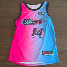 Nike Miami Heat Tyler Herro 14 Vice City Edition Swingman Jersey 44 M Pink Blue