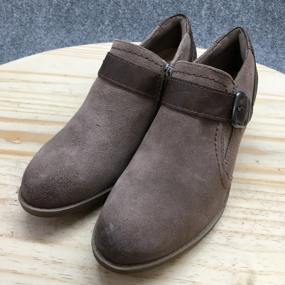 Earth Origins Botas Mujer 9 M Oakland Addie Botines Cuero Marrón Hebilla Foto 3 de 4