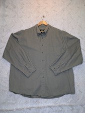 Eddie Bauer Men XXL Olive Green 100 Cotton Long Sleeve Button Up Shirt