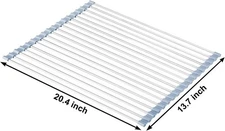 Over The Sink Dish Drying Rack, Roll Up Dish Drying Rack Gray (20.4''x13.7'')