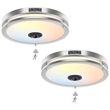 24W LED Motion Sensor Outdoor Ceiling Light, 12IN 2700K/3000K/3500K/4000K/500...