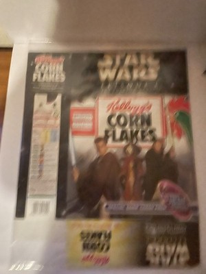 Rare Vintage Star Wars Cereal Packet Box Kellogg's Corn Flakes Phantom Menace 