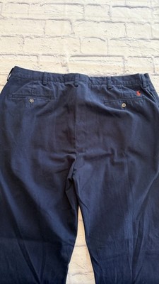 Polo Ralph Lauren Ethan Pants Mens 38x32 Pleated Navy Cotton Casual Trousers