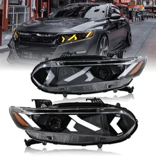 Pair LED Headlights For Honda Accord 2018-2022 10th Gen /Front Lamps Assembly 